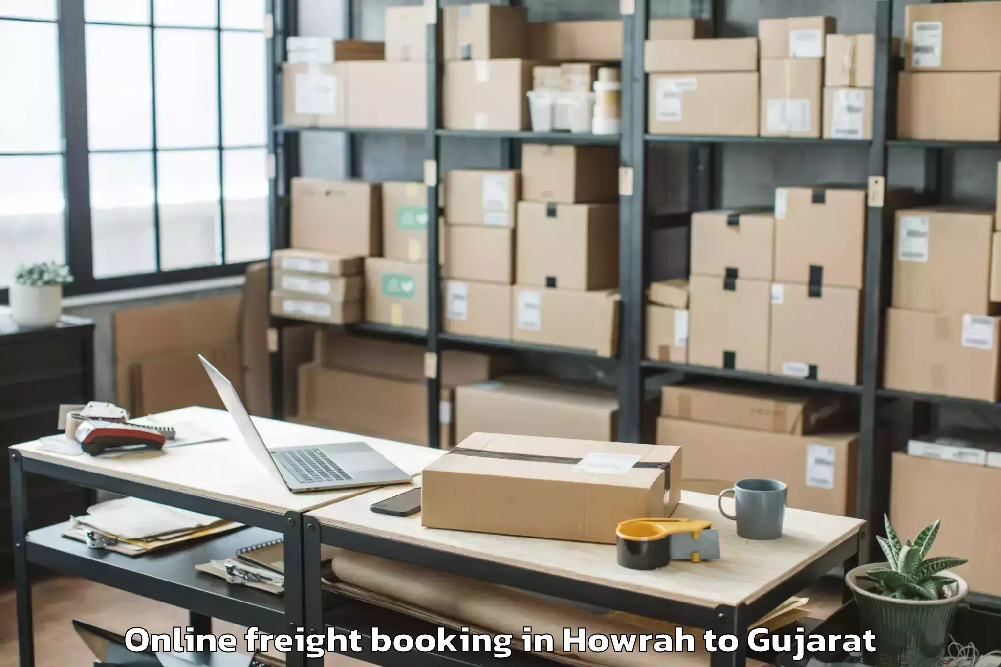 Reliable Howrah to Bantva Online Freight Booking